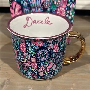 Lilly Pulitzer Pink and Blue Floral Mug